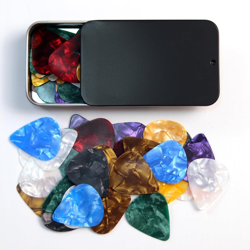 Fishknow Thin Guitar Picks,48 Pcs Fishkonw Guitar Picks for Acoustic Guitar,Thin Guitar Pics for Bass Guitar - Image 1